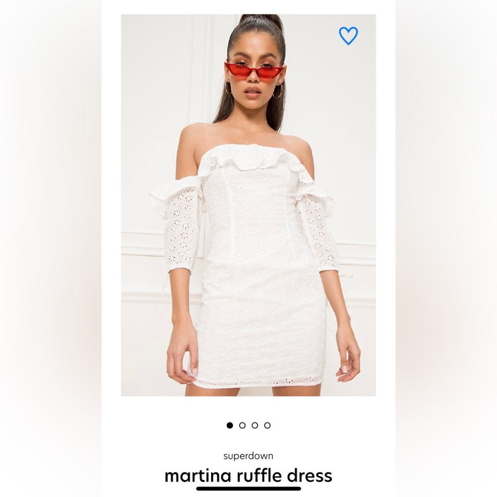Superdown white “Martina Ruffle Dress”
